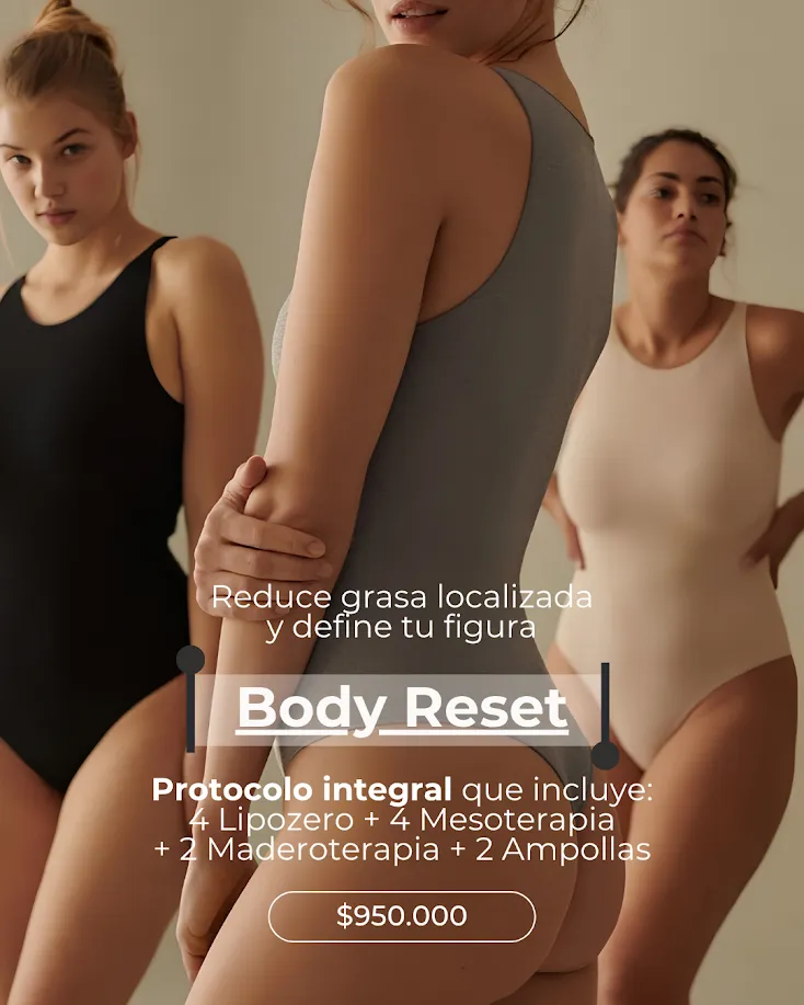 Paquete Corporal: 4 LipoZero + 4 Mesoterapia + 2 Maderoterapia + 2 Ampollas